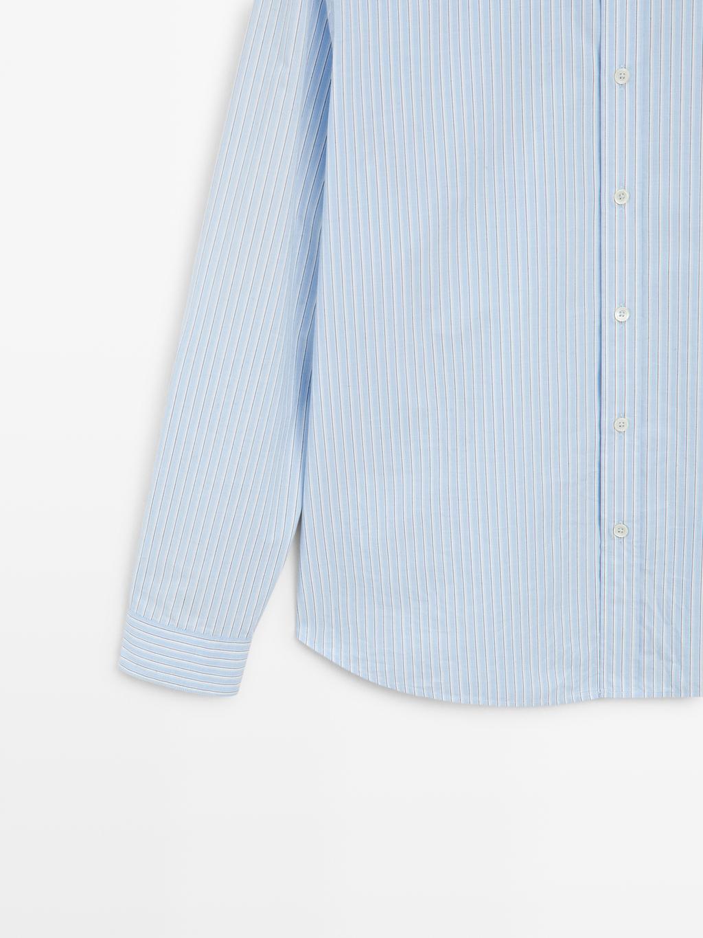 Regular fit striped poplin shirt