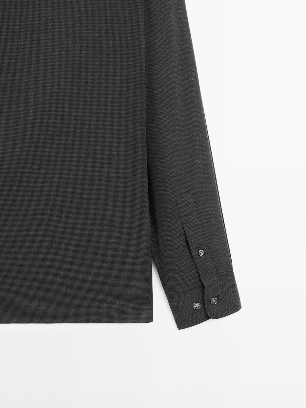 Regular fit micro-check shirt