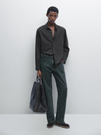 Regular fit micro-check shirt