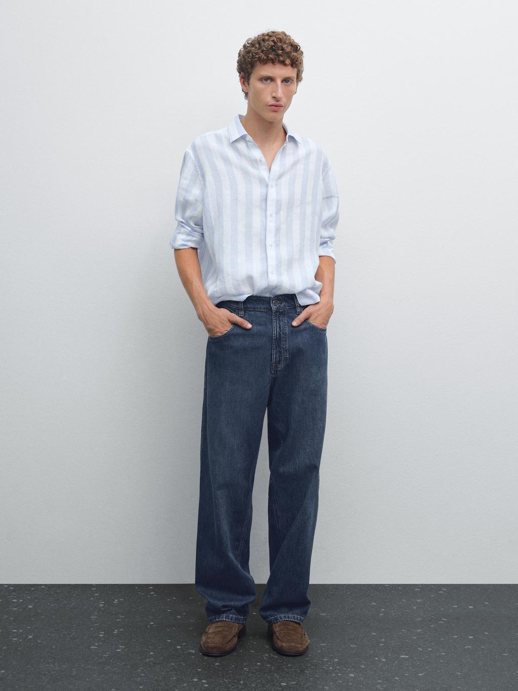 Regular fit wide stripe shirt