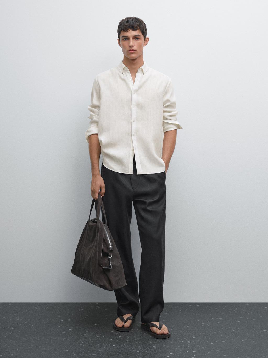 Regular fit pinstripe shirt