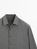 Regular fit check texture melange shirt