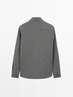 Regular fit check texture melange shirt