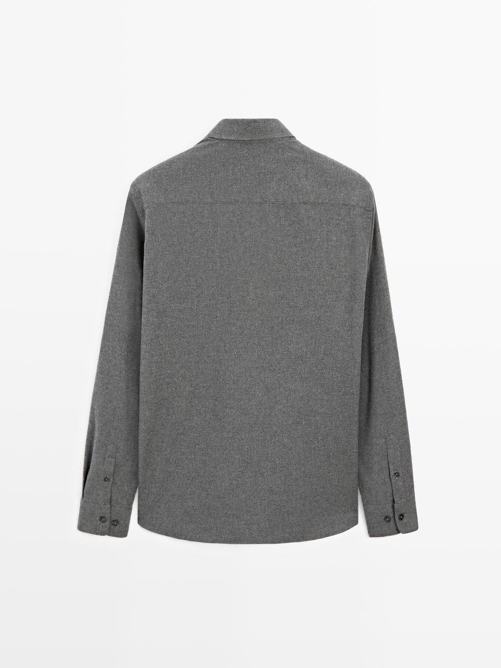 Regular fit check texture melange shirt