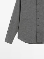 Regular fit check texture melange shirt