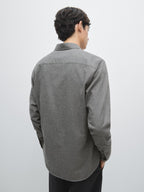 Regular fit check texture melange shirt