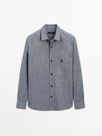 Melange overshirt with pocket