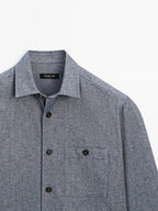 Melange overshirt with pocket