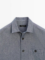 Melange overshirt with pocket
