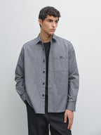Melange overshirt with pocket