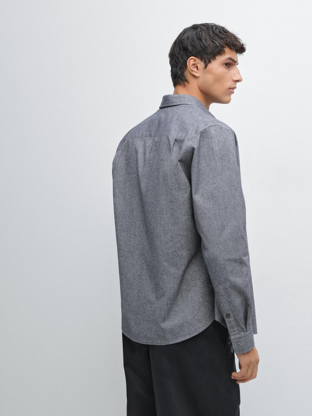 Melange overshirt with pocket