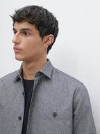 Melange overshirt with pocket
