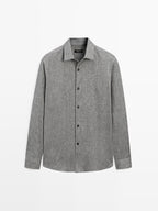 Regular fit melange Oxford shirt