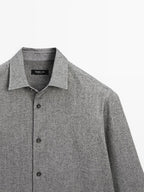 Regular fit melange Oxford shirt