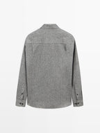 Regular fit melange Oxford shirt