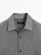 Regular fit melange Oxford shirt
