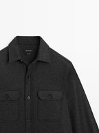 100% wool overshirt with pockets