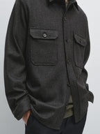 100% wool overshirt with pockets