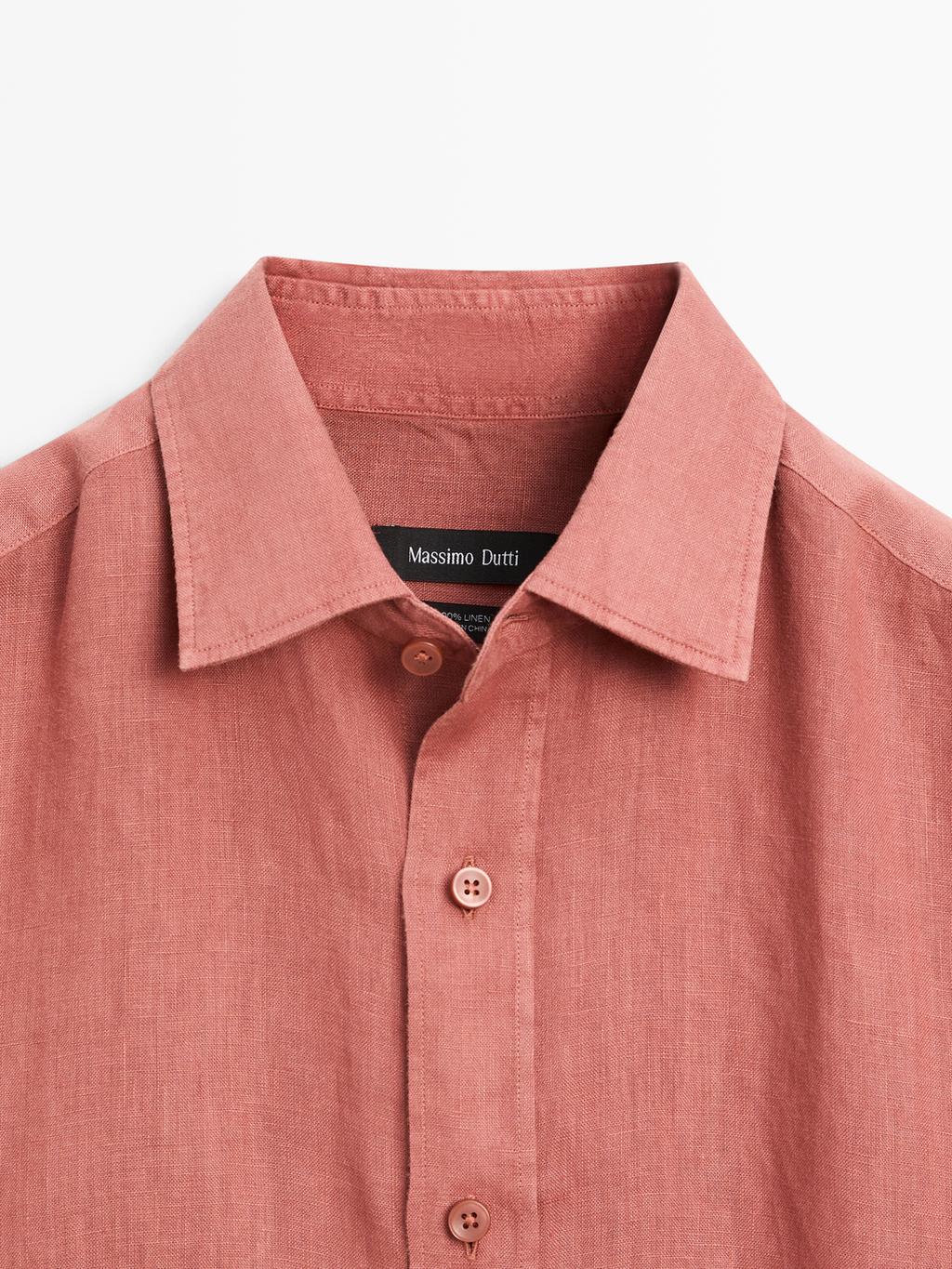 100% linen slim fit shirt