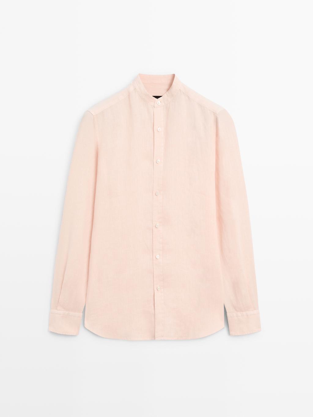 Slim fit stand collar shirt