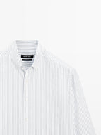 100% cotton regular fit striped shirt