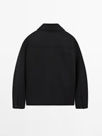 Double wool blend overshirt