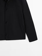 Double wool blend overshirt