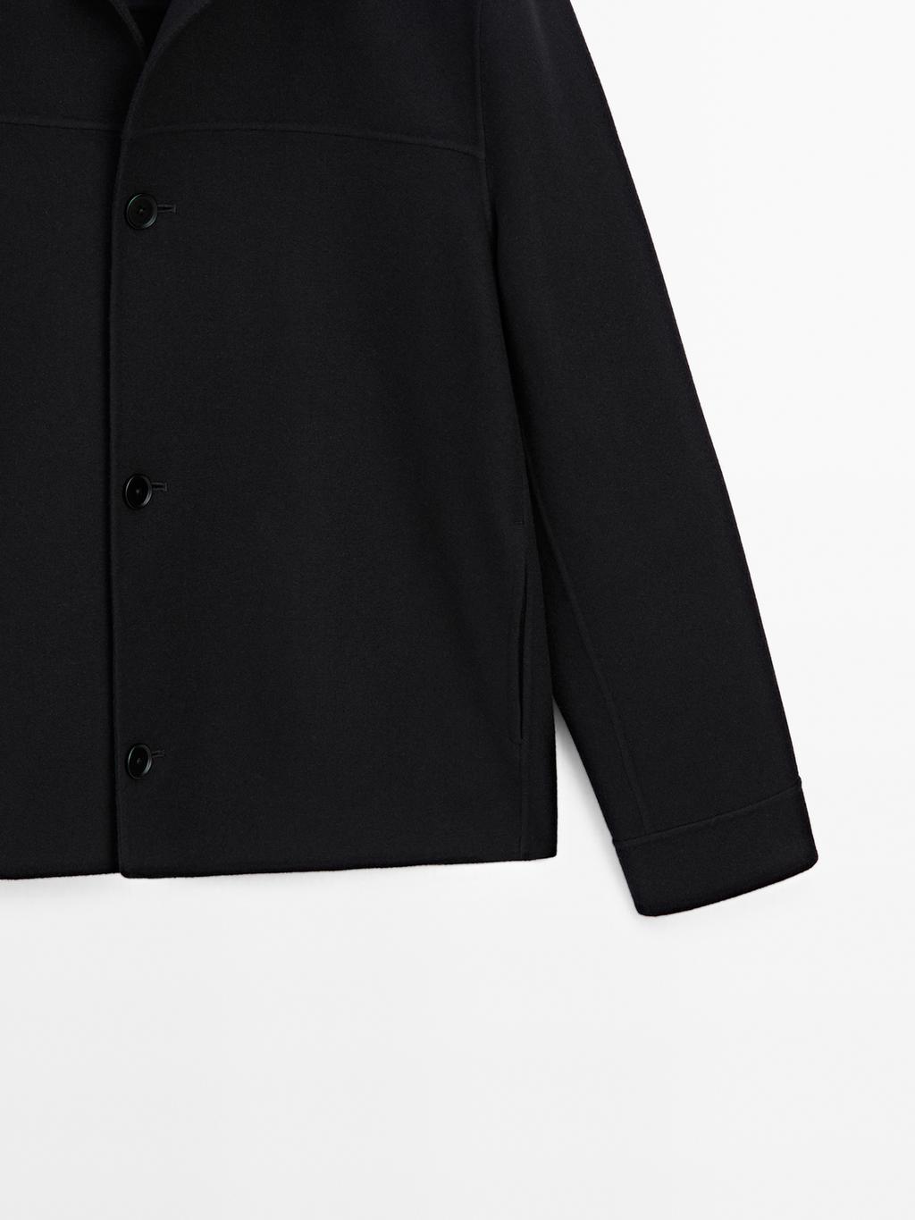 Double wool blend overshirt