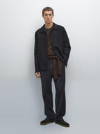 Double wool blend overshirt