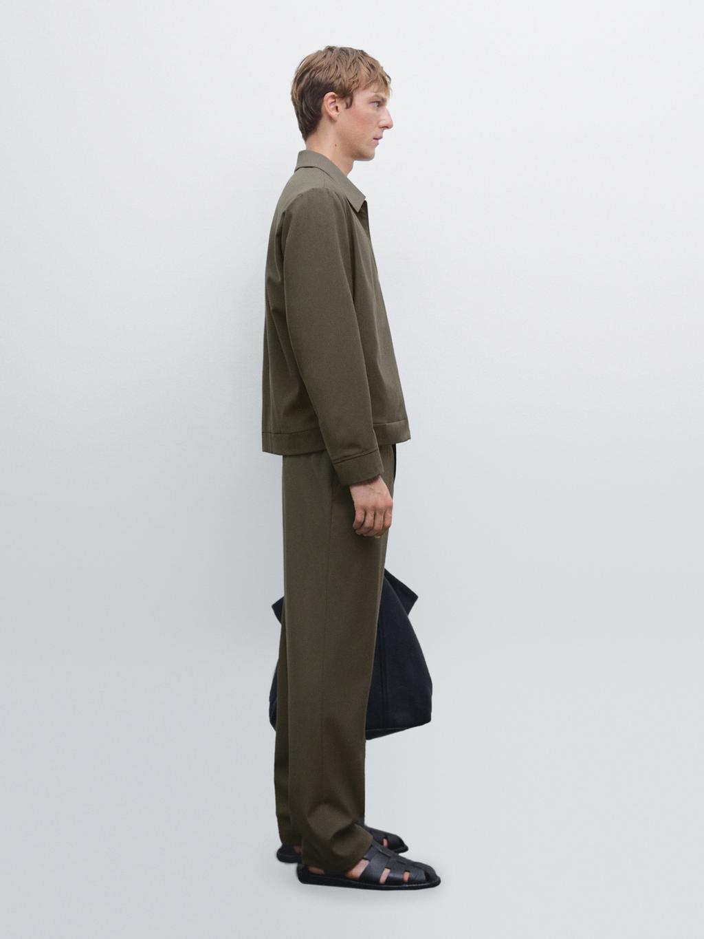 Total look double wool blend jacket