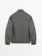 Faded textured linen blend jacket