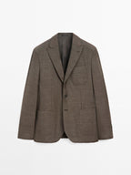 100% wool textured blazer