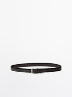 Smart nappa leather belt with topstitching