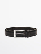 Smart nappa leather belt with topstitching