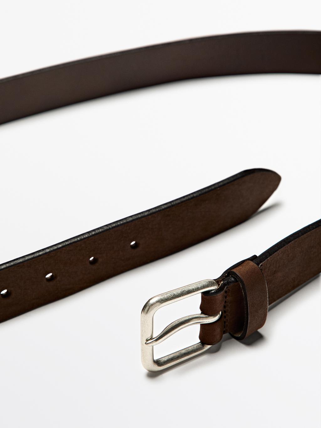 Distressed leather belt