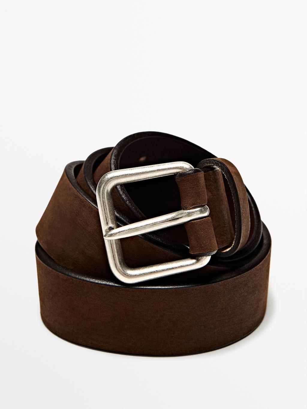 Distressed leather belt