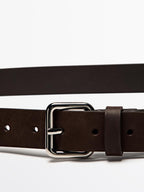 Nubuck leather belt