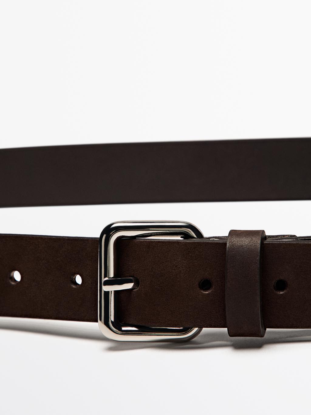 Nubuck leather belt