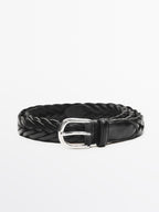 Plaited leather belt