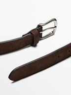 Nappa belt with coarse finish