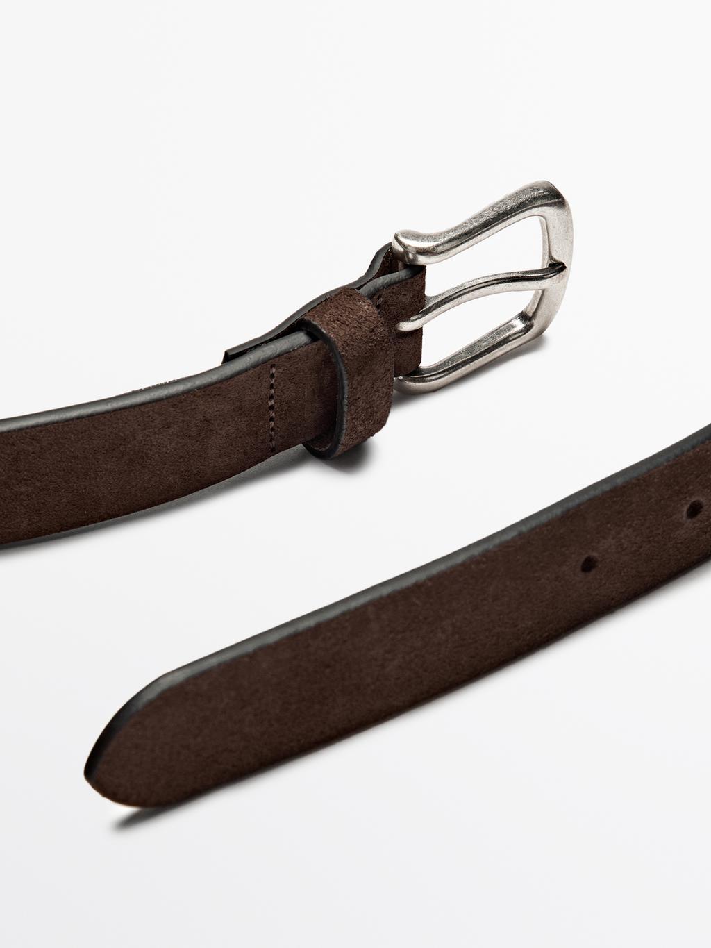 Nappa belt with coarse finish