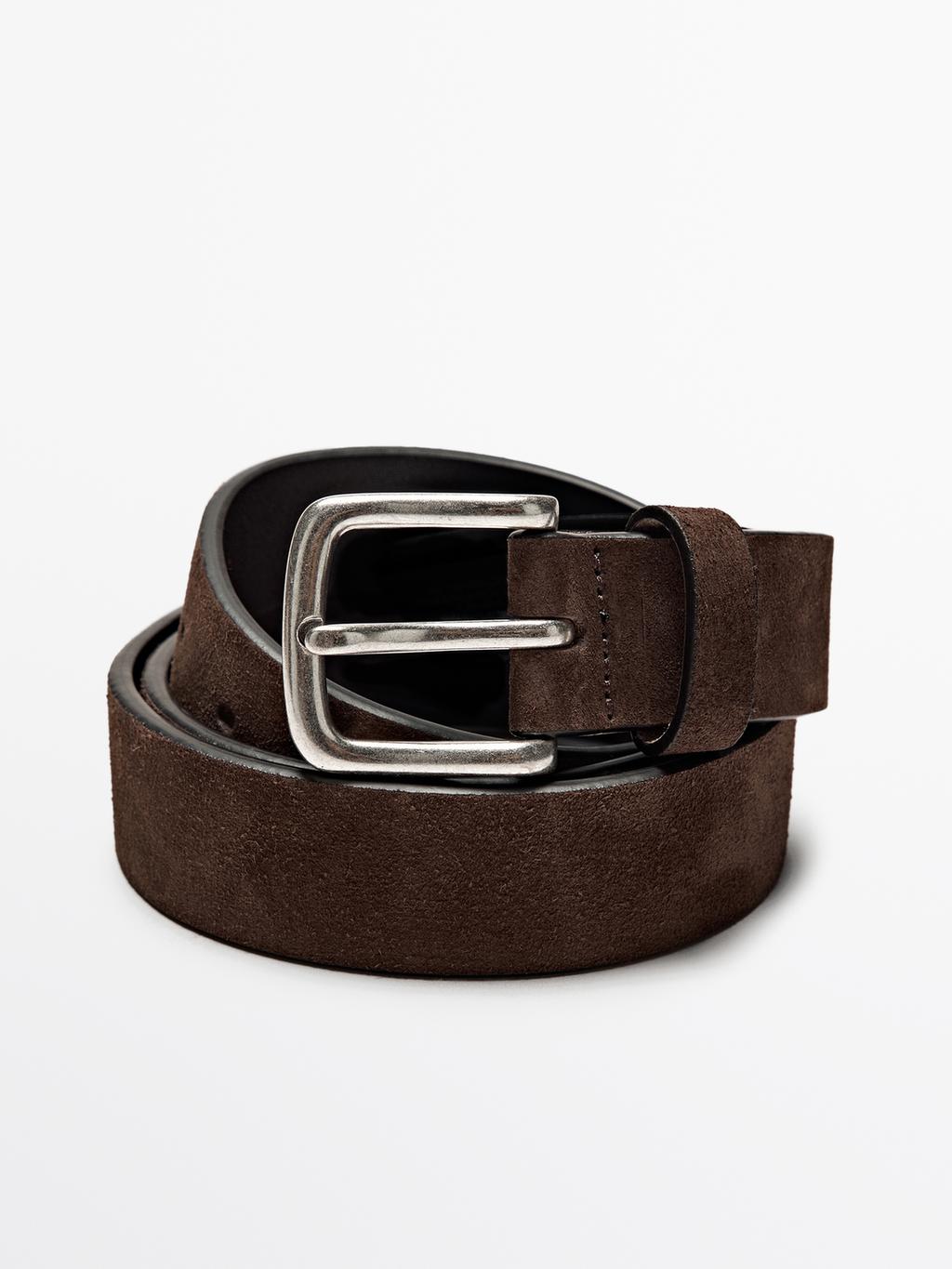 Nappa belt with coarse finish