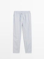 100% cotton striped pyjamas with long sleeve T-shirt