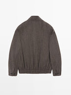 Wool blend herringbone bomber jacket - LIMITED