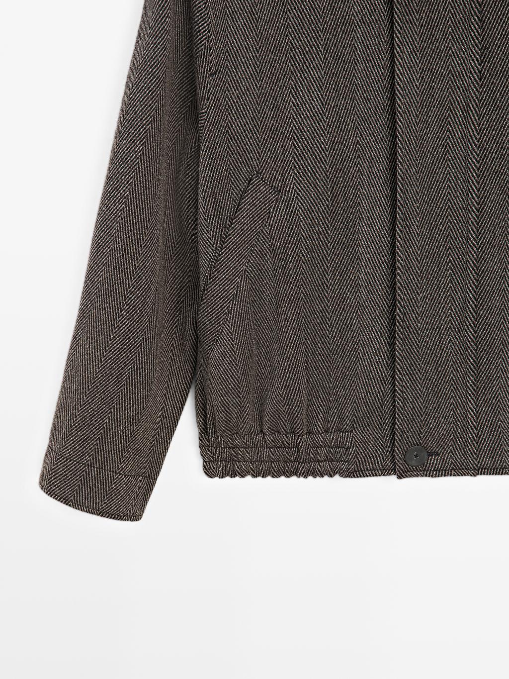 Wool blend herringbone bomber jacket - LIMITED