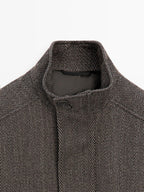 Wool blend herringbone bomber jacket - LIMITED