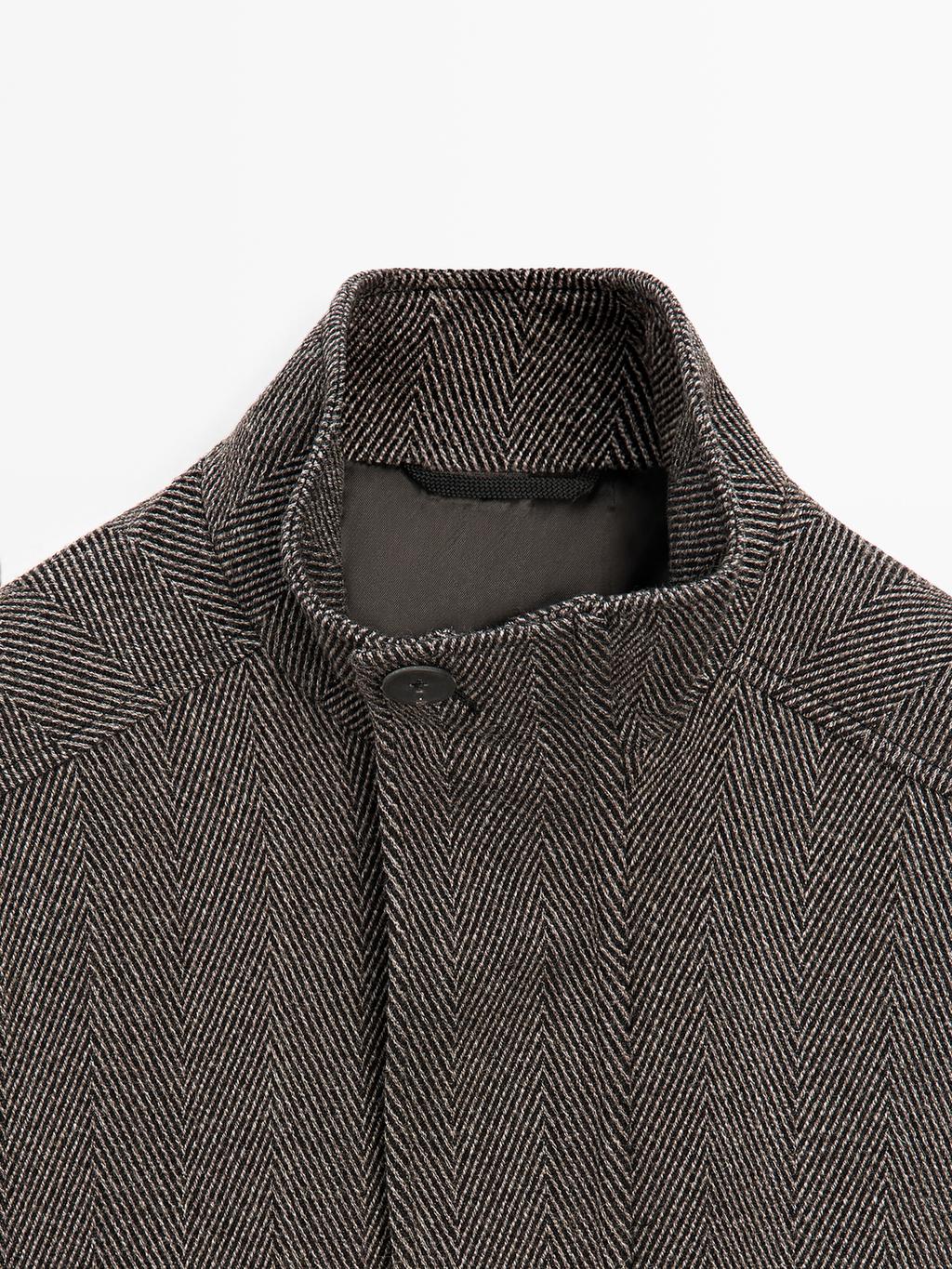 Wool blend herringbone bomber jacket - LIMITED