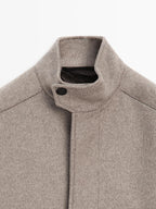 Wool blend high neck jacket - LIMITED