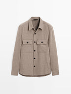 Wool blend overshirt with pockets - LIMITED