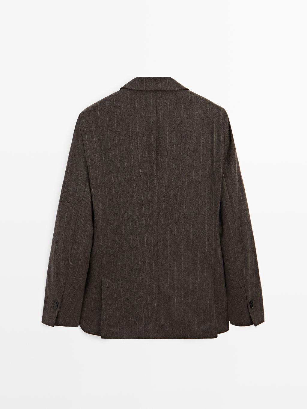 Striped wool blend suit blazer